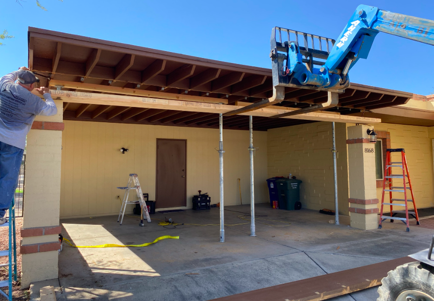 Custom porch and outdoor structure built by Tightline Construction in Tucson, AZ
